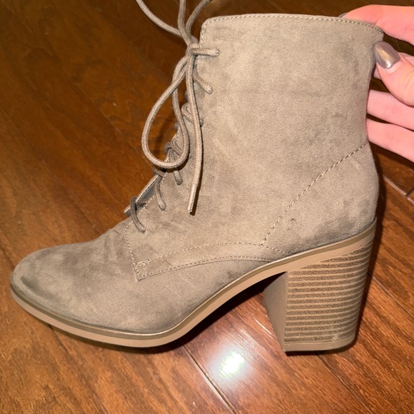 Taupe Lace-Up Suede Boots - Picture 5 of 5